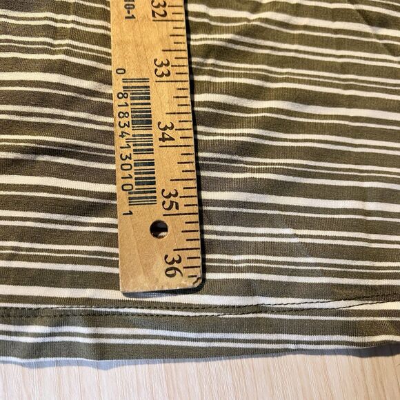 Womens Green Striped Maxi Tank Shirt Dress M Beach Vacation Cruise Summer - Picture 11 of 12